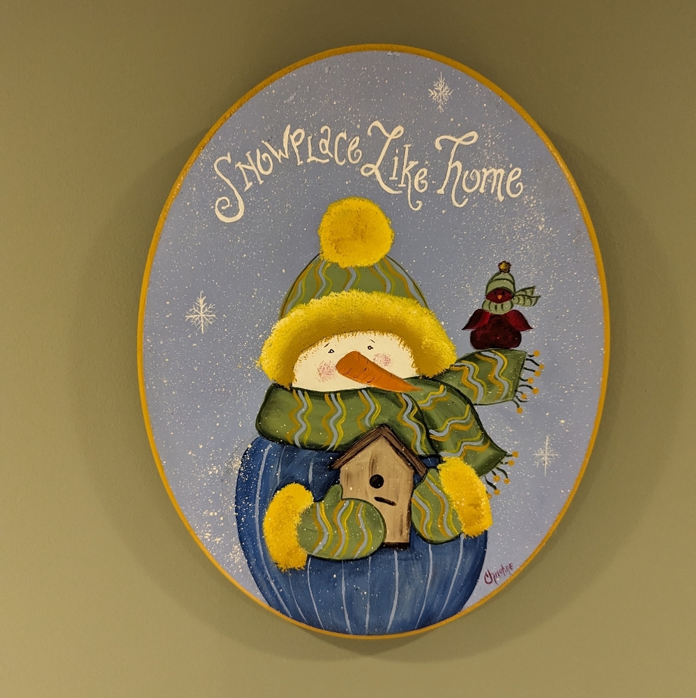 Snowman Wooden Sign